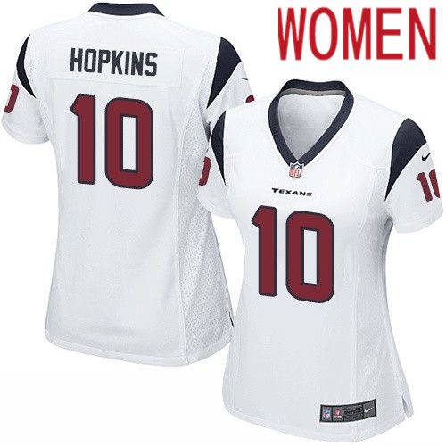 Women Houston Texans 10 DeAndre Hopkins White Nike Player Game NFL Jersey